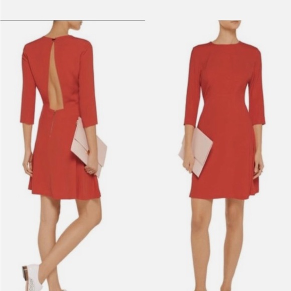 Sandro Dresses & Skirts - Sandro Red Long Sleeve Open-Back Dress